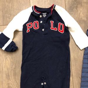 (2) Polo brand long sleeve rompers (6 months)